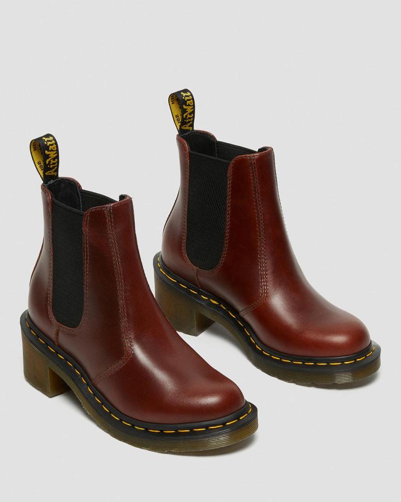 Dr Martens Cadence Læder Hæl Ankelstøvler Dame Brune | DK 45ZUT